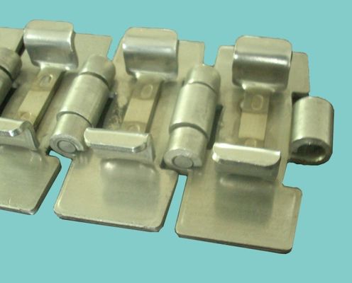 RF812 stainless steel flat top chains with rubber friction top straight running single hinge
